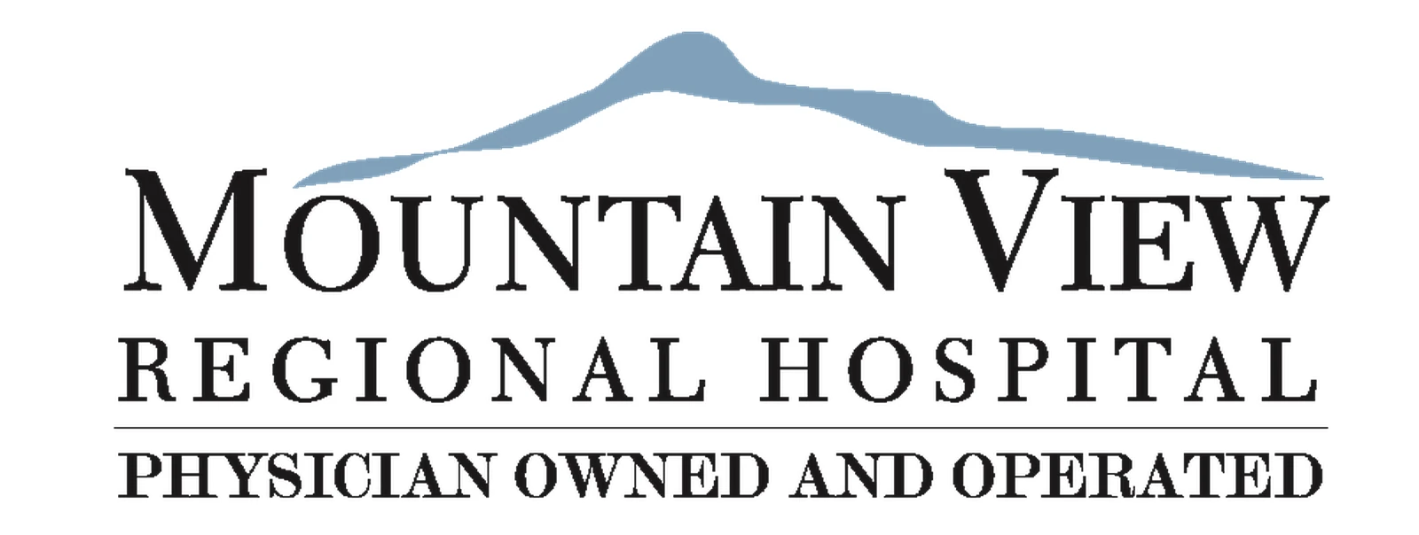 Refreshed Mountain View Regional Hospital primary logo with mountain range and Physician Owned and Operated tagline